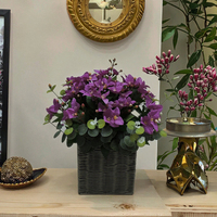 Flores Artificiales en Maceta de Alta Simulación, Diseño Moderno, Ecológicas, Duraderas, Decoración para Jardín Interior y Exterior
