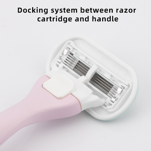 Rasoir système cinq lames sensibles en acier inoxydable manche en caoutchouc métallique pour <span class=keywords><strong>femme</strong></span> - Product Image 3