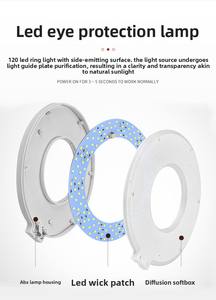 Lampada Ingrandente LED UFO a Luce Fredda con Protezione per gli Occhi, Controllo Touch/Pulsante/Manopola, Lampada da Terra con Ruote per Estetiste e Dentisti - Product Image 5