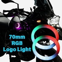 Cercle lumineux LED RGB de 70 mm avec anneau de couverture pour éclairage arrière des yeux, décoration d'emblème de moto BMW GS1250