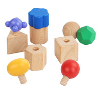 Jouets Montessori en bois JET, visser les formes Montessori, reconnaissance des formes, motricité fine, écrous en bois, jouets éducatifs pour enfants