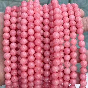Perles rondes en calcédoine rouge veinée, à faire soi-même, perles lâches, fabrication artisanale, accessoires de bijoux en pierre naturelle, vente en gros directe d'usine - Product Image 1