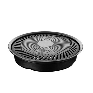 28cm Korean Round BBQ Grill <b>Pan</b> Non-Stick Portable Plate Iwatani Style Outdoor Camping Barbecue Plate for Cassette Stove - Product Image 1