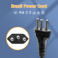 Prix usine brésil câble de cordon d'alimentation pour ordinateur portable à 3 broches avec câble d'alimentation d'extension de certification UC brésilien