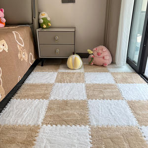 Alfombra Moderna de Peluche 2025, Tapetes de Piso Encajables, Alfombra Lavable para Área de Juego de Bebés, Técnica de Pelo Cortado, Espuma para Ejercicio en Casa - Product Image 2