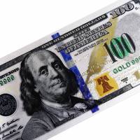 Silver Foil 100 Dollar Commemorative Banknote Card Benjamin Franklin Collectible Gift