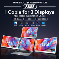 Écran portable LCD certifié CE/FCC/ROHS de 14/15,6/16 pouces, écran d'ordinateur portable IPS, extension d'écran, moniteur quadruple, utilisé pour les jeux sur ordinateur