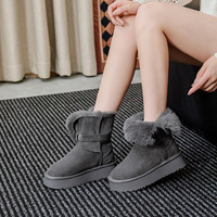 Bottes de neige à talon dissimulé pour femme, style double usage, nouvelle collection automne/hiver 2026, bottes longues en daim super tendance à semelle épaisse et chaudes
