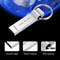 Venta al por mayor de fábrica: Nueva memoria USB 3.0 metálica de gran capacidad con logotipo personalizado, llavero portátil de 32GB, 64GB, 128GB