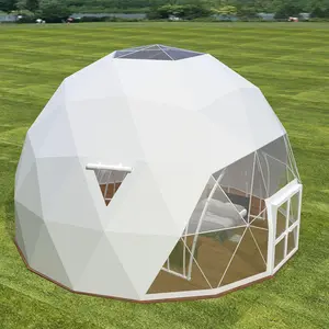 Konektor Luar Ruangan Prefab Geodome Pameran Dagang Penutup Tanah Pameran Geodesic Komersial Tenda Kubah Glamor Acara untuk Harga Obral