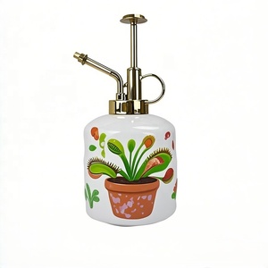 <span class=keywords><strong>Botella</strong></span> de spray de cerámica blanca de alta calidad con estampado Venus Flytrap para decoración única del hogar y necesidades de jardinería - Product Image 1