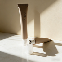 Tube en plastique personnalisé avec bille roll-on pour crème contour des yeux et brillant à lèvres, bouchon à vis 10ml/15ml/20ml 30ml/50ml, soins de la peau