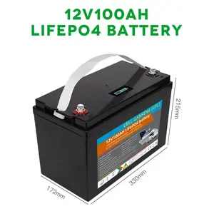 12V 100Ah 24V 100Ah 2560Wh Lifepo4 Batería de fosfato de hierro y litio RV con BMS