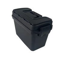Boîtes de munitions Bafuluo Lot de 2 conteneurs de stockage de munitions verrouillables Boîtier étanche avec couvercle Design en plastique Nouveaux étuis rigides noirs Mallette à outils