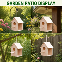 Nichoir en bois de pin naturel pour extérieur, boîte à oiseaux suspendue avec fenêtre de visualisation transparente, nichoir décoratif pour l'extérieur