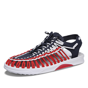 Men's Summer Beach Shoes Sandals Anti Slip Rubber Fashion Leisure Black Red <b>White</b> Mesh Sandals for Men - Product Image 5