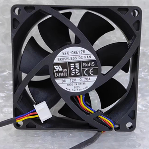Ventola <span class=keywords><strong>assiale</strong></span> JEEK 80mm ad alta velocità e bassa rumorosità EFC-08E12W DC <span class=keywords><strong>12V</strong></span> 0.7A per raffreddamento motore armadietto - Product Image 1
