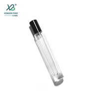 Diffuseur de parfum cylindrique direct de 10ml avec pulvérisateur transparent Capuchon en verre noir à visser Matériau de base en borosilicate