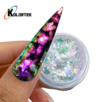 Kolortek – Paillettes multicolores de qualité cosmétique pour ongles, effet réfléchissant et scintillant pour la manucure artistique créative