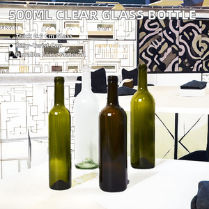 Large Capacity <b>500ml</b> Clear Borosilicate <b>Glass</b> Soda Bottle with Screw Cap for Beverage - Product Image 2