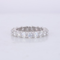 3.0MM Def Vs Lab yetiştirilen elmas düğün Band 10K 14K beyaz altın Eternity Band yüzük yuvarlak parlak kesim Lab Diamonds alyans
