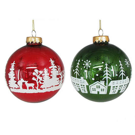SENMASINE Custom Handmade Printing Deer Pattern Christmas Ball Ornament for Festival Xmas Holiday Decoration Bauble Balls