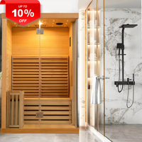 Nouveau Style Merveilleux Mini Sauna Concurrentiel À La Mode Spectre Complet Près De La Lampe Infrarouge Faible EMF Sauna En Bois