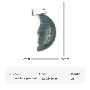 Pendentif en pierre naturelle sculptée à la main en forme de lune, breloque lune en cristal, pierre de guérison Reiki, pour la fabrication de bijoux, vente en gros - Product Image 2