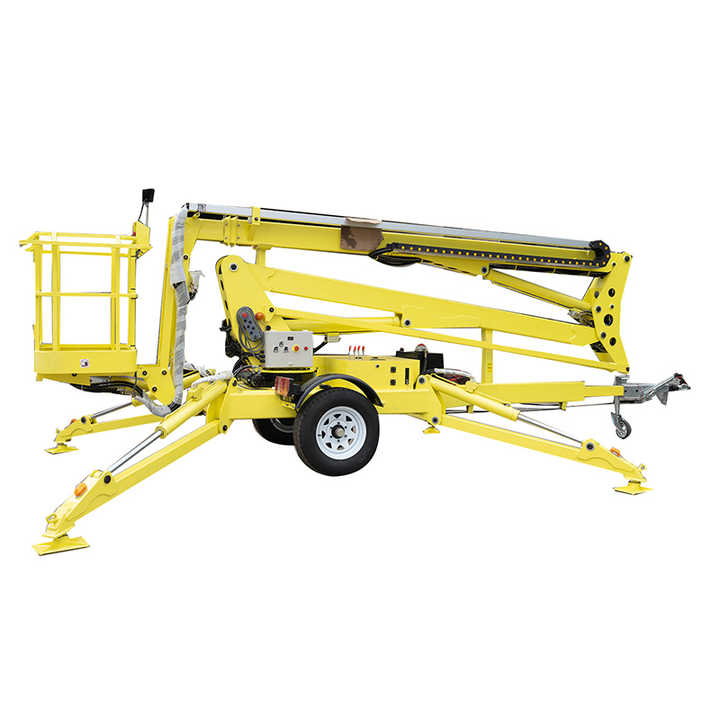 High-End 8-18M Steel Stainless Steel Towable Articulated Boom Lift CE Curved Arm 300kg Load Capacity 3m Min. Lifting Height Farm