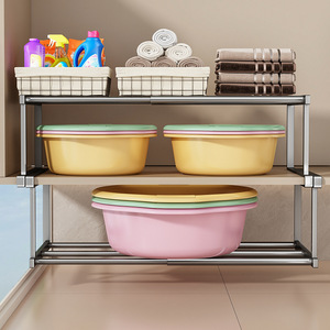 Bathroom <b>Storage</b> Rack Wall Mounted Corner Rectangular Durable Custom Size With Built In <b>Sink</b> Organizer - Product Image 3