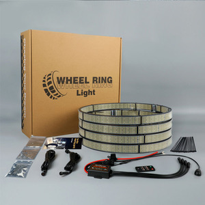 Tira de Luz <span class=keywords><strong>LED</strong></span> Personalizada para Llantas de Coche, RGB RGBW Blanco Puro, Fila Única, 5, 10, 12 Filas, 15.5, 17 Pulgadas, Kit de Anillo de Luz <span class=keywords><strong>LED</strong></span> para Llantas de Camión - Product Image 2