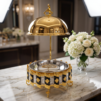 Eleganter Kommerzieller 8L Gold Buffet-Speisenwärmer, Verstärkter 201 Edelstahl Chafing Dish für Hotel, Hochzeit, Party, Großhandel