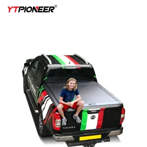 YTPIONEER penutup ranjang Pickup truk keras dapat ditarik aluminium penutup Tonneau Manual untuk Nissan Navara NP300 D40 D23