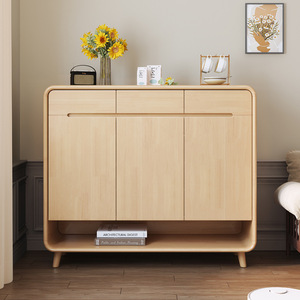Nordic Style Entryway Shoe <b>Cabinet</b> Solid Wood Frame 2 3 Doors Modern Design Home Use Durable <b>Storage</b> - Product Image 5