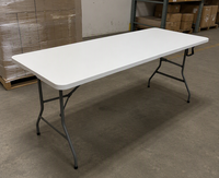 Table pliante commerciale portable en plastique léger, facile à nettoyer, gain de place, 6 pieds, vente en gros, directement de l'usine, pour restaurants et hôtels