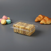 Boîte à clapet personnalisée haut de gamme en PET transparent pour brownies, emballage alimentaire pour pâtisserie, conteneur pour dessert
