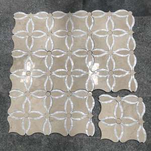 Moderne Retro-Klassische Braun-Beige Parkett-Marmor-Mosaikfliesen Hochwertige 12x12 Grafikdesign Hotel-Innenausstattung Wohnzimmerwand - Product Image 1