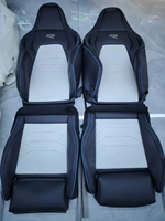 Fundas de Asiento Delanteras de Cuero Mixto Personalizadas para 5 Asientos para Volkswagen Golf VW Golf Caddy Passat B8 Transporter T5 Polo T4