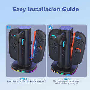 Support de charge magnétique sans fil RGB haute vitesse JYS pour Joy-Con avec support vertical de charge rapide en ABS+PCBA - Product Image 6