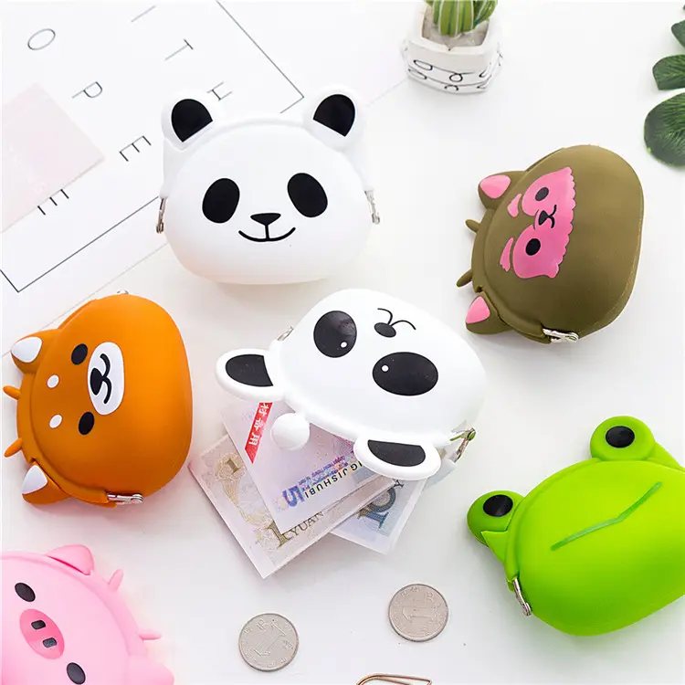Hot Sale Custom Wallet Pocket Small Silicone Purse Hasp Coins Bags Mini Ladies Kids Cute Girls Animal Coin Purses