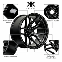 Nouvelles jantes en alliage d'aluminium forgé multi-rayons noir brillant 18-22 pouces 5x112 5x120 compatibles avec Audi Mercedes Tesla