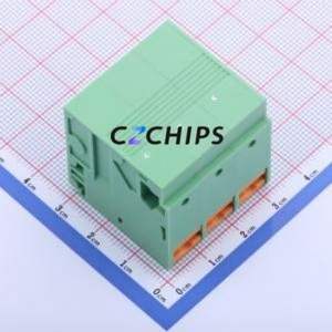 KF207RB-10.16-3P Spring <b>Terminal</b> <b>Block</b> Bent Lead Through Hole,P=10.16mm Connector 1x3P 10.16mm Green 3P - Product Image 2