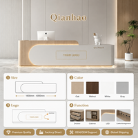 Qianhao - Mobilier de bureau commercial de luxe moderne haut de gamme en MDF, ensemble complet carré, pour restaurant, salon, réception