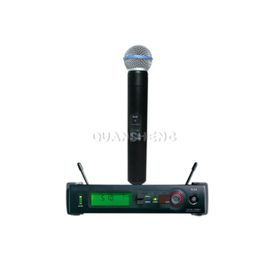 Sistema Microfonico Wireless UHF in Metallo Cardioide Portatile per Palco Karaoke Live Microfono SLX24 BETA58a Beta87 - Product Image 2