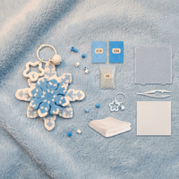 Kit de porte-clés en perles fondantes VOSAN Snowflake Plush, animaux, thème nature, créez votre propre art de perles fusionnées, jouet éducatif DIY fait main