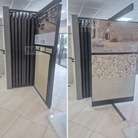 Présentoir rotatif à 360° sur mesure pour échantillons de carreaux de céramique, pierre et quartz, avec tiroir coulissant, pour salle d'exposition