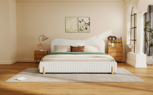 Lit King Size Moderne et Simple en Tissu Réglable, Style Nordique Luxe Léger, Technologie Écologique Tatami, Grand Lit de Chambre Principale - Product Image 3