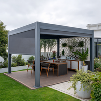 Couverture de terrasse extérieure imperméable en aluminium, pergola, couverture de terrasse en verre, toit à lamelles en aluminium, couvertures de terrasse en aluminium