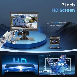 Moniteur LCD 7 pouces HD avec caméra <span class=keywords><strong>de</strong></span> <span class=keywords><strong>recul</strong></span> étanche, vision nocturne IR, câble <span class=keywords><strong>de</strong></span> 15 m, 1080P pour camions, remorques, <span class=keywords><strong>camping</strong></span>-cars - Product Image 4