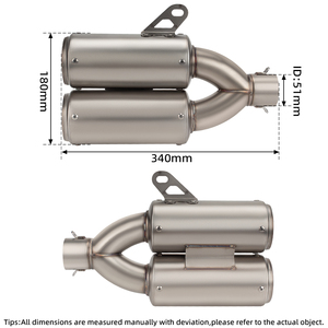 Escape Universal para Motocicleta de 51 mm con Doble Salida y Silenciador DB Killer para Honda PCX160 NMAX155 FZ1N Z900 S1000RR CBR650R R6 - Product Image 2